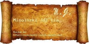 Misolszki Júlia névjegykártya